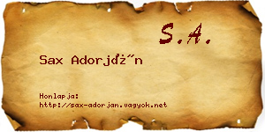Sax Adorján névjegykártya